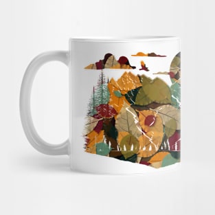 Autumn Exotic Floral Leaves Pattern Mug